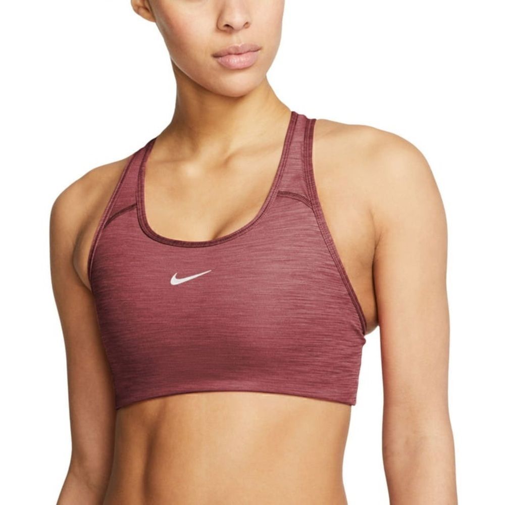 Nike Women's Womens Swoosh Dri Fit Racerback Sports Bra Brown Size Small